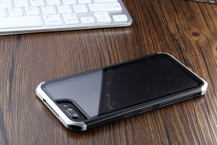 Luphie Nunchaku Airframe Metal Frame Air Barrier Tempered Glass Back Case Cover for OPPO R11 & OPPO R11 Plus