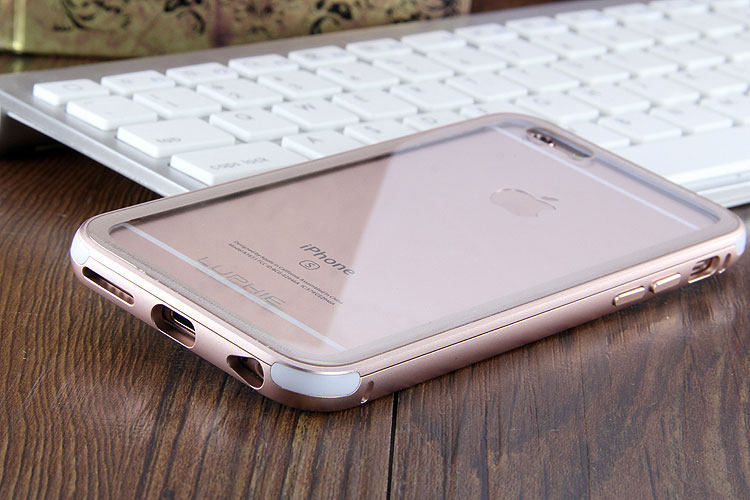 Luphie iGlass Airframe Aluminum Bumper Air Barrier Tempered Glass Back Case Cover for Apple iPhone 6S/6 & iPhone 6S Plus/6 Plus