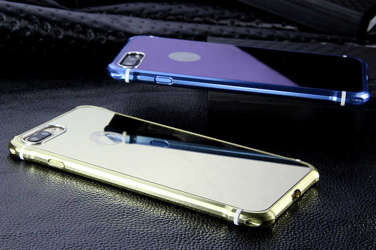 iy Rainbow Aluminum Metal Bumper Dazzle PC Back Cover Case for Apple iPhone 7 Plus & iPhone 7