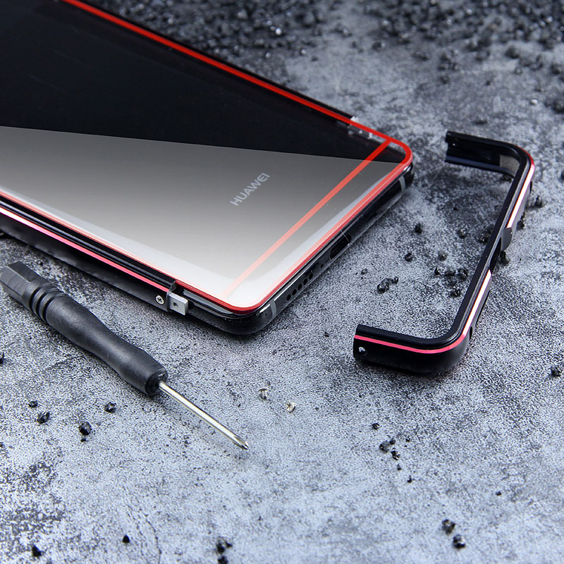 iy Bicolor Aurora Aluminum Metal Bumper Scratch Resistant Transparent PC Case Cover for Huawei Mate 10 & Huawei Mate 10 Pro