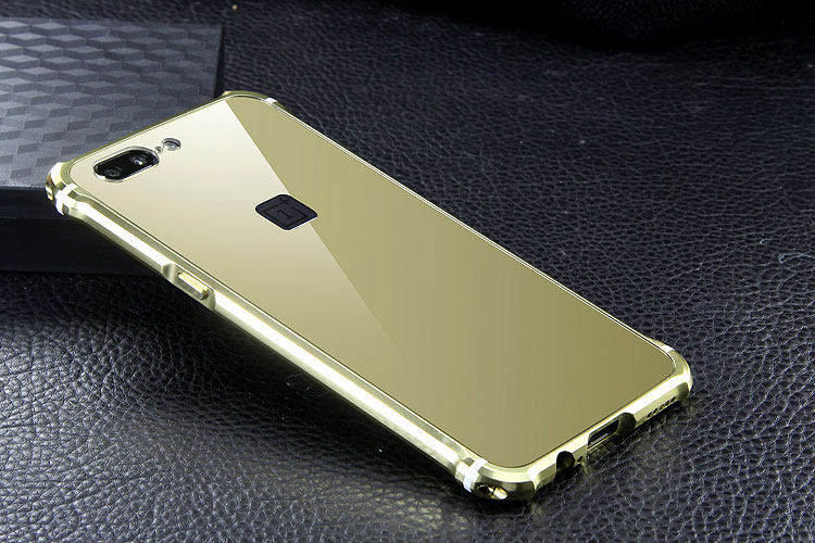 iy Rainbow Aluminum Metal Bumper Dazzle PC Back Cover Case for OnePlus 5