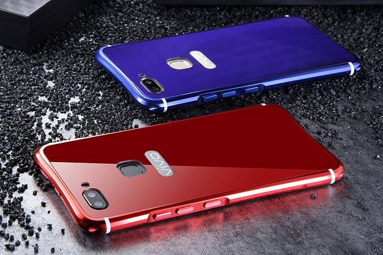 iy Rainbow Super Drop-proof Aluminum Metal Bumper Dazzle PC Back Cover Case for vivo X20