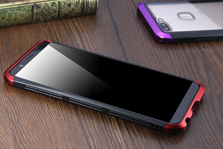 Luphie Nunchaku Airframe Metal Frame Air Barrier Tempered Glass Back Case Cover for vivo X20