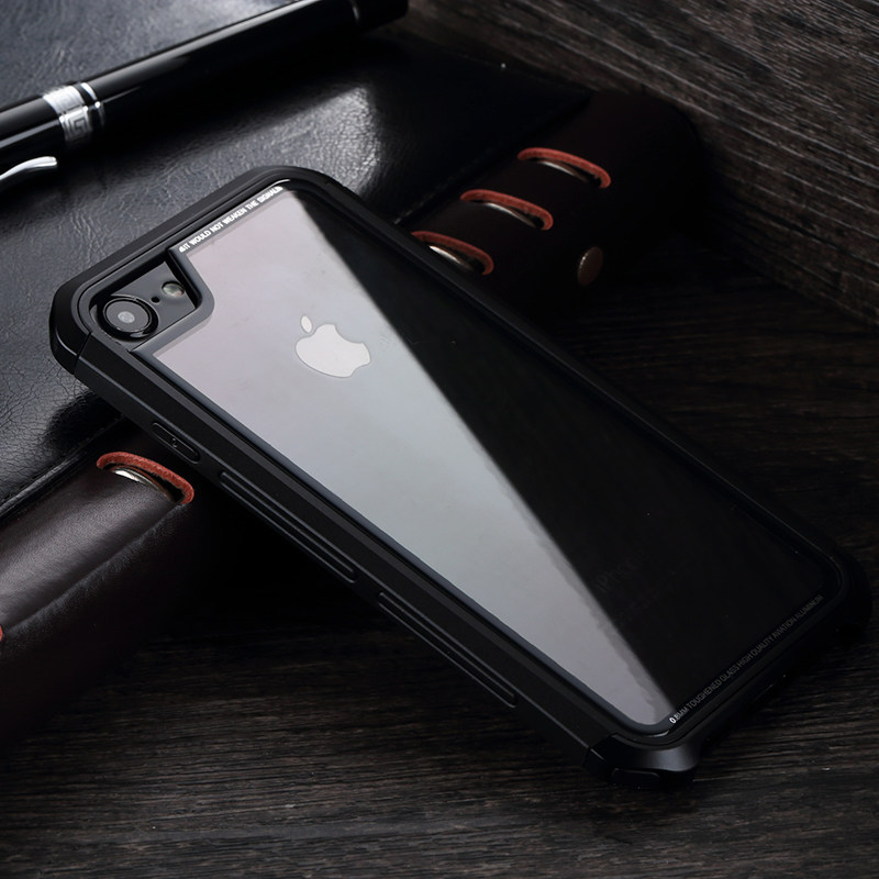 Luphie Nunchaku Airframe Metal Frame Air Barrier Tempered Glass Back Case Cover for Apple iPhone 6S/6 & iPhone 6S Plus/6 Plus