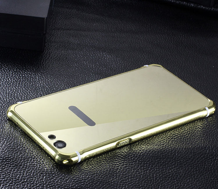 iy Rainbow Aluminum Metal Bumper Dazzle PC Back Cover Case for OPPO R9s & OPPO R9s Plus