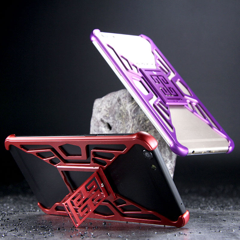 iy Metror Butterfly Aluminum Shell Shockproof Aerospace Metal Case Cover with Kickstand for OPPO R9s