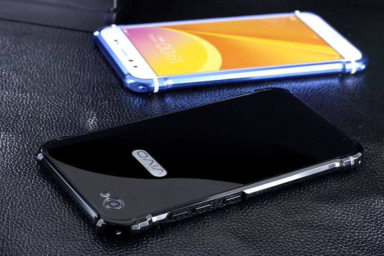 iy Rainbow Aluminum Metal Bumper Dazzle PC Back Cover Case for vivo X9s & vivo X9s Plus