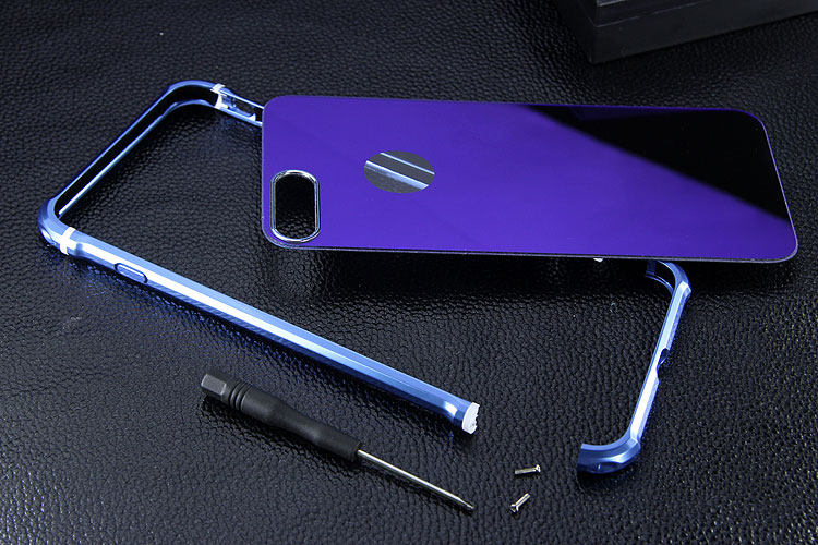 iy Rainbow Aluminum Metal Bumper Dazzle PC Back Cover Case for Apple iPhone 7 Plus & iPhone 7