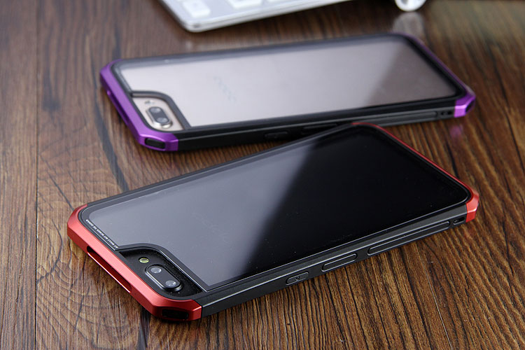 Luphie Nunchaku Airframe Metal Frame Air Barrier Tempered Glass Back Case Cover for OPPO R11 & OPPO R11 Plus