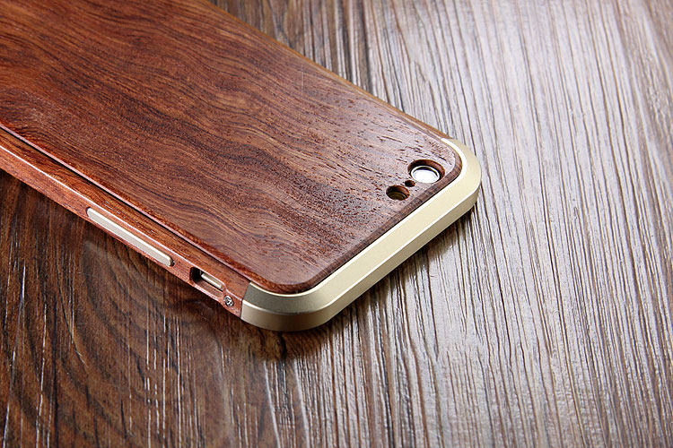 iy Rosewood Aluminum Metal Frame Wood Bumper Wooden Back Case Cover for Apple iPhone 6S Plus/6 Plus & iPhone 6S/6