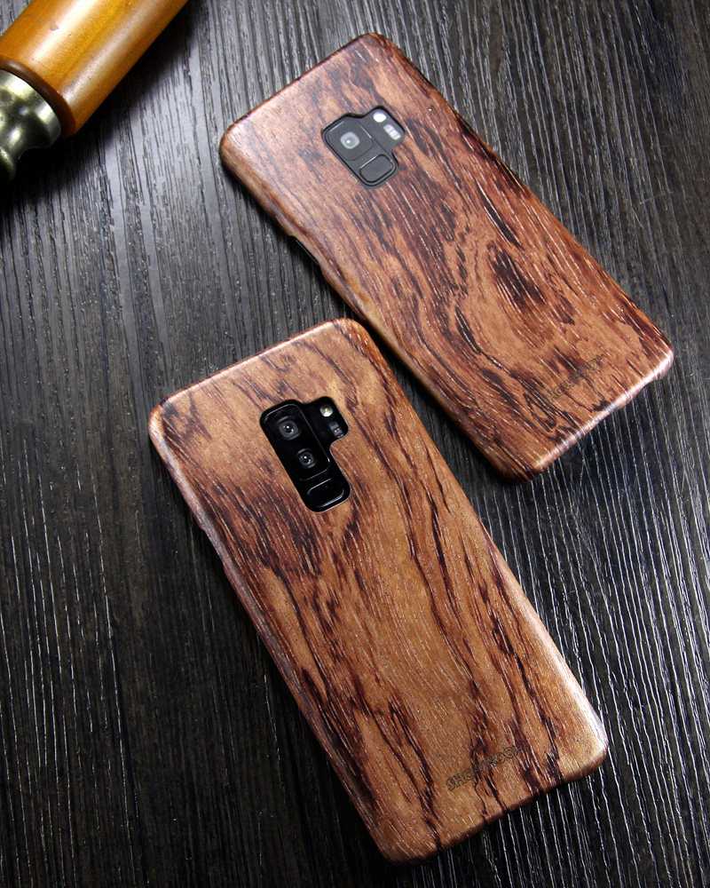SHOWKOO Kevlar Natural Wood Ultra Slim Case Cover for Samsung Galaxy S9 Plus & Galaxy S9