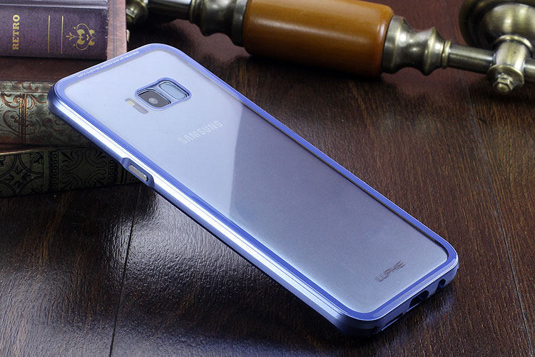 Luphie iGlass Airframe Aluminum Bumper Air Barrier Tempered Glass Back Case Cover for Samsung Galaxy S8 Plus & Galaxy S8