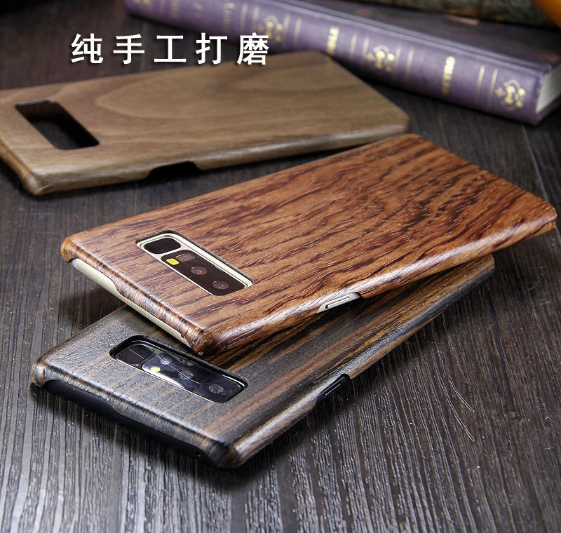 SHOWKOO Kevlar Natural Wood Ultra Slim Case Cover for Samsung Galaxy Note 8