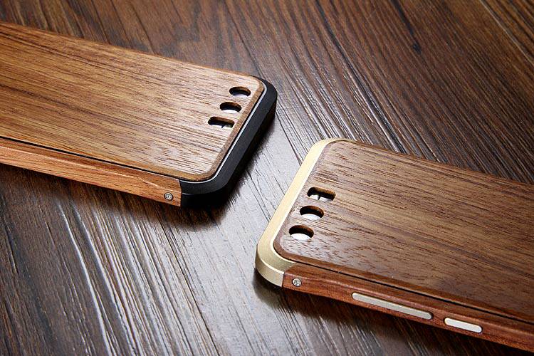 iy Rosewood Aluminum Metal Frame Wood Bumper Wooden Back Case Cover for Huawei P10 Plus & Huawei P10