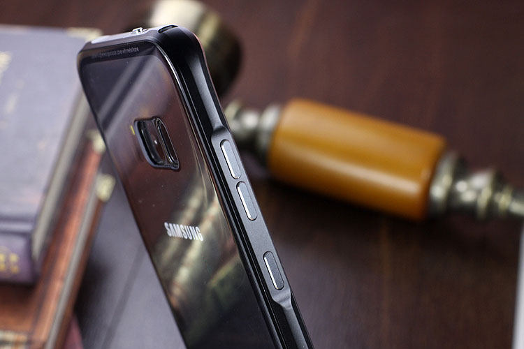 Luphie iGlass Airframe Aluminum Bumper Air Barrier Tempered Glass Back Case Cover for Samsung Galaxy S8 Plus & Galaxy S8