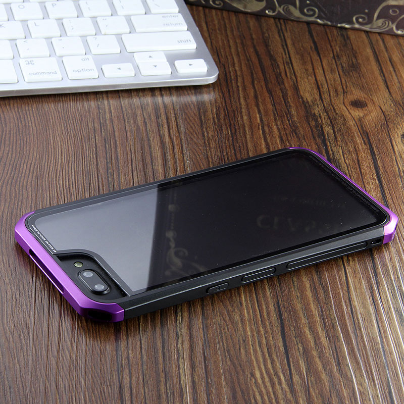 Luphie Nunchaku Airframe Metal Frame Air Barrier Tempered Glass Back Case Cover for OPPO R11 & OPPO R11 Plus