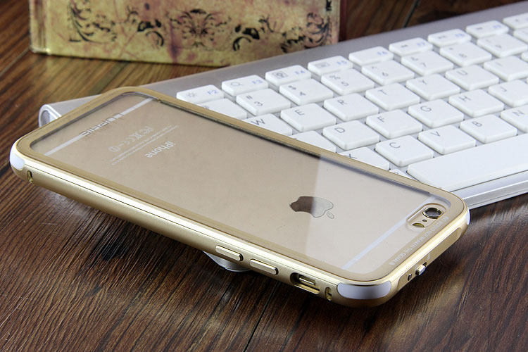 Luphie iGlass Airframe Aluminum Bumper Air Barrier Tempered Glass Back Case Cover for Apple iPhone 6S/6 & iPhone 6S Plus/6 Plus