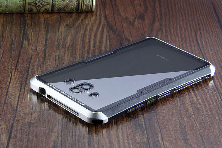 Luphie Nunchaku Airframe Metal Frame Air Barrier Tempered Glass Back Case Cover for Huawei Mate 10