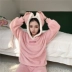 Cộng với nhung dày thoải mái san hô nhung thỏ đồ ngủ tai mới dễ thương phim hoạt hình trùm đầu cặp đôi dịch vụ nhà thời trang công sở Bộ Pajama