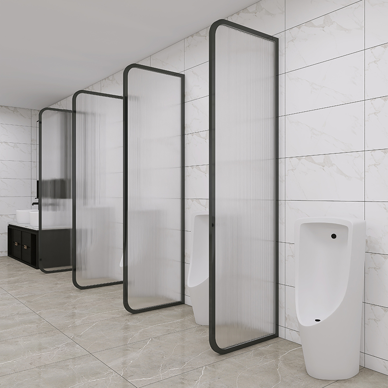 Bathroom screen toilet urinal shield toilet Changhong tempered glass stainless steel partition wall customization