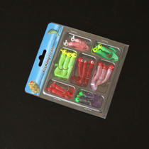 Luya bait set Lures lead head hook combination hanging soft worm 17 pieces Luya hook Squid head hook Fishing hook Capuchin maggot