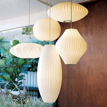  Nordic simple creative Living room Bedroom study lamps Japanese chandelier Dining room Tea room Zen lantern Silk chandelier