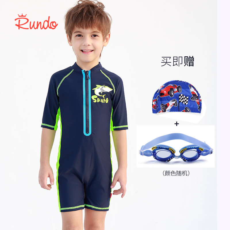 Langdu children's swimsuit Boys one-piece swimming trunks Middle and small children Children 1-9 years old baby surf suit Girls swimsuit