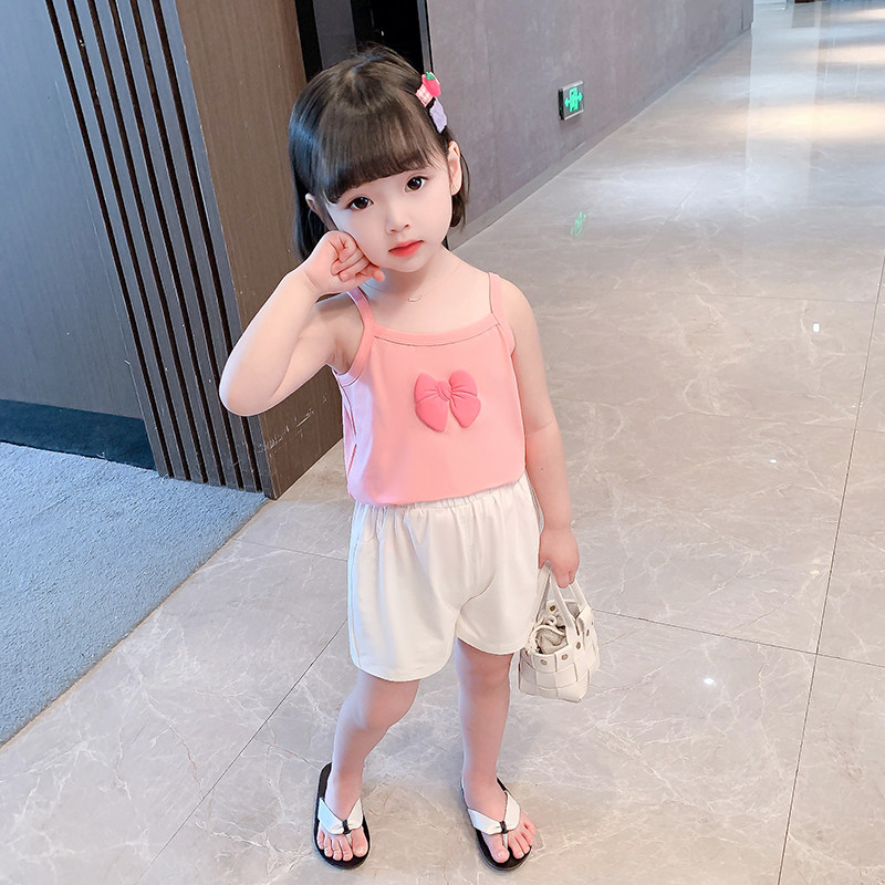 Girl Harnesses Vest Children Sleeveless Blouse Outside Wearing Summer Thin-Baby Beats Undershirt Trendy Summer Dress