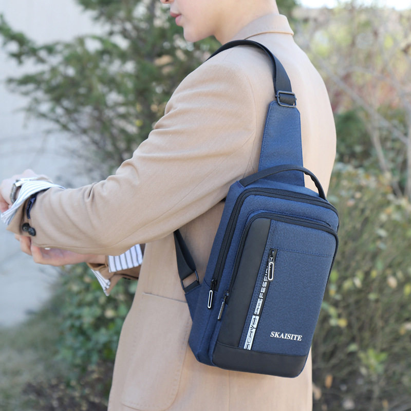 2021 shoulder bag shoulder bag casual layered zipper Oxford cloth chest bag men's business chest bag