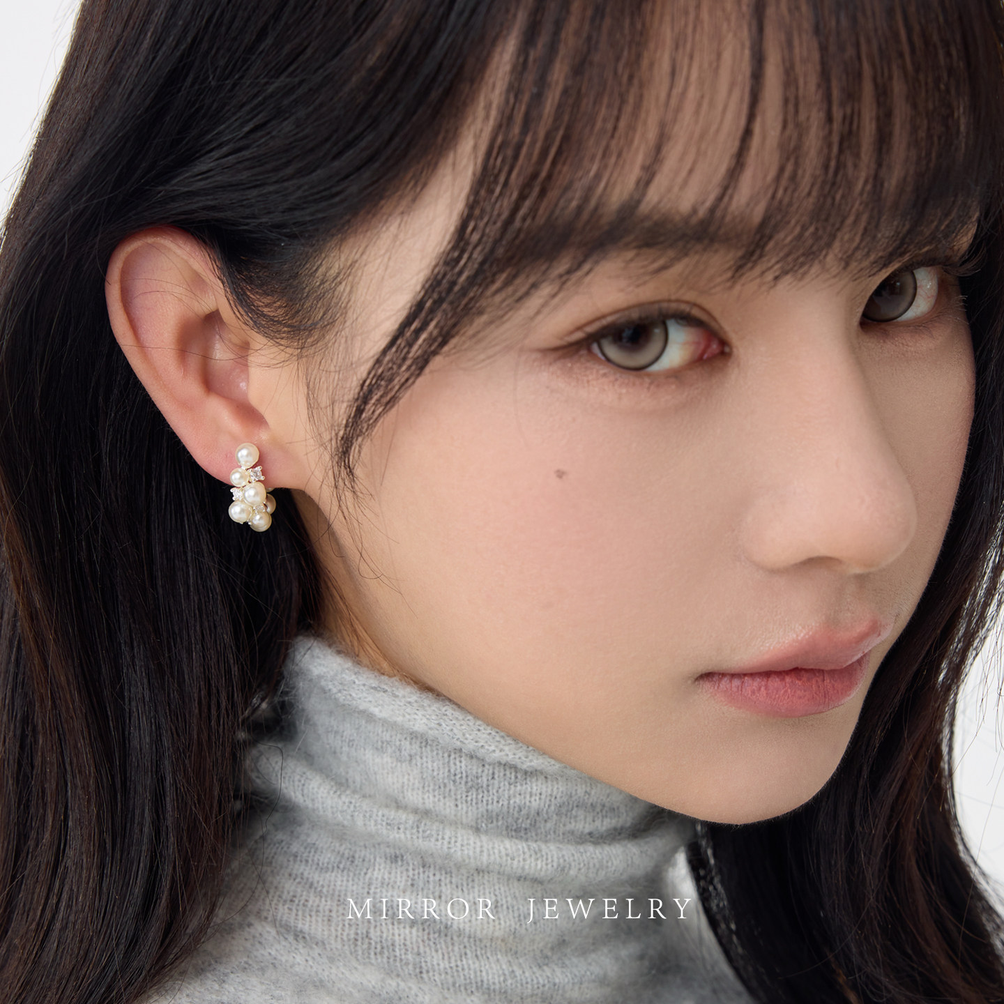 小麋人「珠络」925纯银耳针C形贝珠闪亮耳针银针女耳饰气质2026新