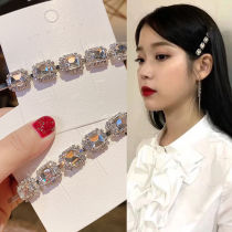 Del Luna Hotel iu the same rhinestone hairpin headwear female month Li Zhien the same word clip Japanese and Korean temperament hair accessories