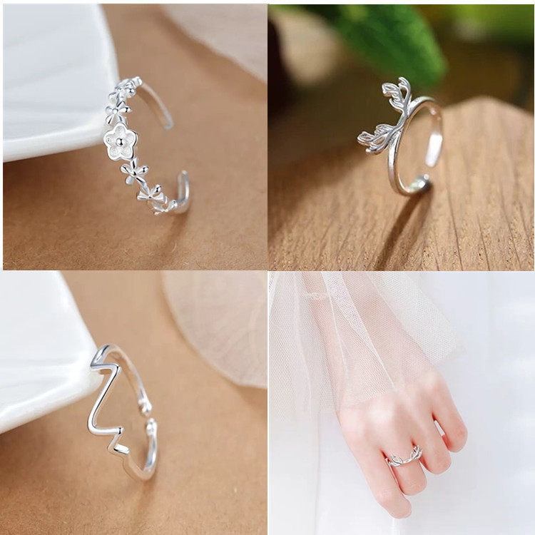 Boutique opening finger Han edition Han Han Student s925 silver opening ring personality trend ring girl