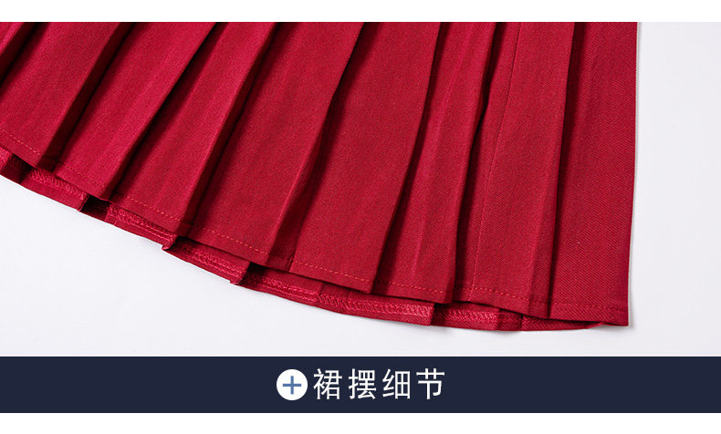 товар из китая 小学生校服春秋季班服幼儿园长袖刺绣衬衫男女童酒红色百褶裙套装