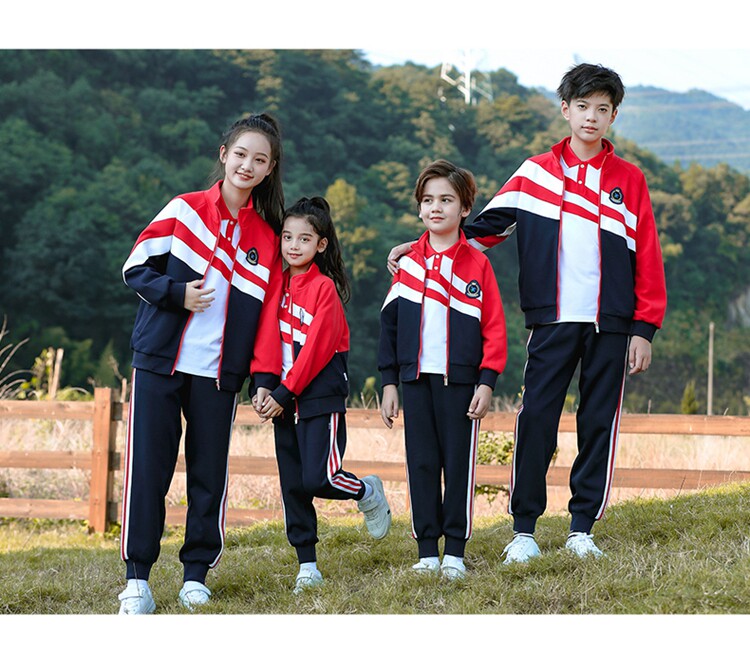 Демисезонная форма для детского сада для школьников и студентов, красный комплект подходит для мужчин и женщин, спортивный костюм, 3 предмета, в британском стиле 