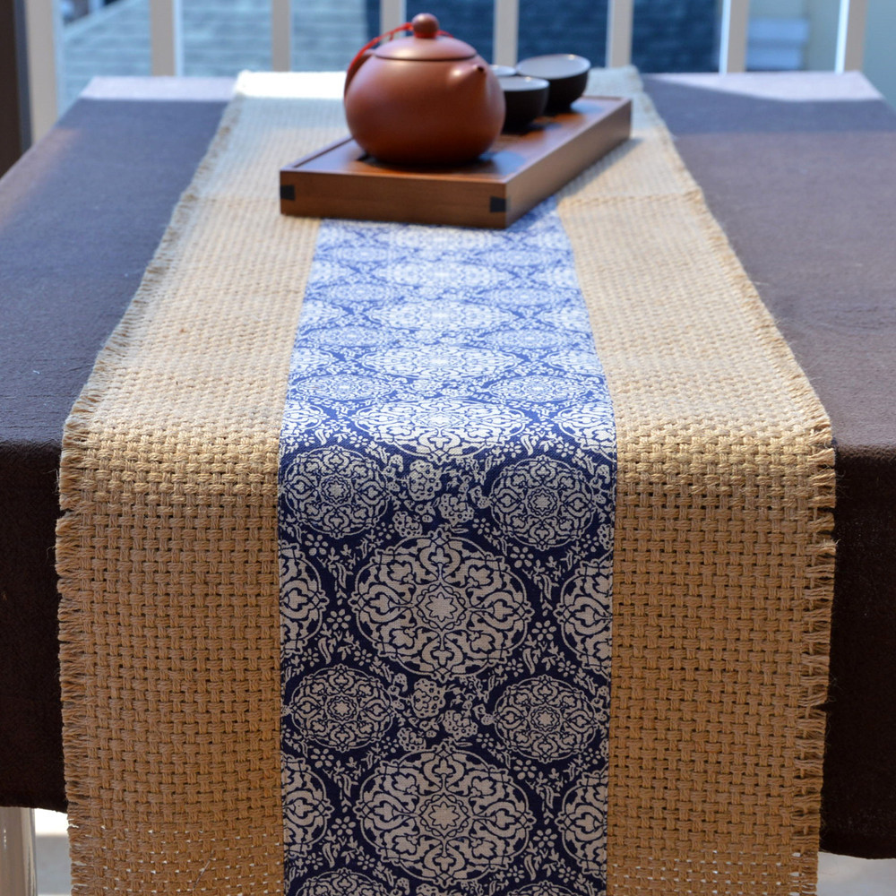 Burlap tea table cloth Chinese Zen tea flag linen table flag tea ceremony mat Japanese tea art dry bubble table