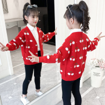 Girl sweaters cardio-hoodie jacket 2022 new spring clothing foreign air children dress CUHK childrens spring and autumn season girls stitch cardio-hoodie