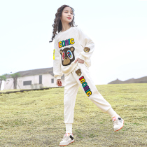 Girl Spring Clothing Suit 2022 New Ocean Gas Children Clothing Online Red Trendy Spring Autumn Sweatshirt CUHK Child Han Edition Sports