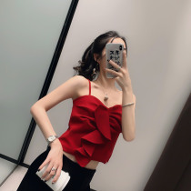 Small camisole vest women wear summer tide sexy inside with bottoming Hyuna Net red pop pop Korean version of short navel top