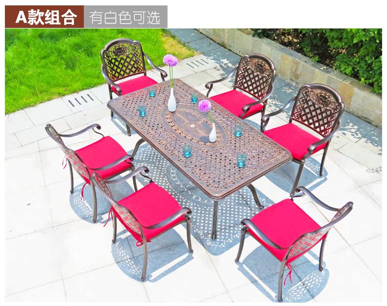 Bàn nhôm đúc ngoài trời và bộ ghế ban công kết hợp sân vườn retro Ghế sắt châu Âu - Bàn ghế ngoài trời / sân ghế ban công đẹp