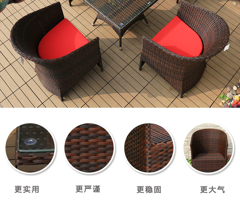 Sân Giải trí Wicker Ghế Ba Năm Kit Lều ngoài trời Ghế Ban công Bàn và Ghế kết hợp Ghế mây Ghế Teng Ghế ngoài trời bàn ghế sân thượng
