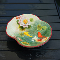 Ceramic home highlights goldfish koi year after year wedding craft ornaments creative Chinese candy bowl fruit plate