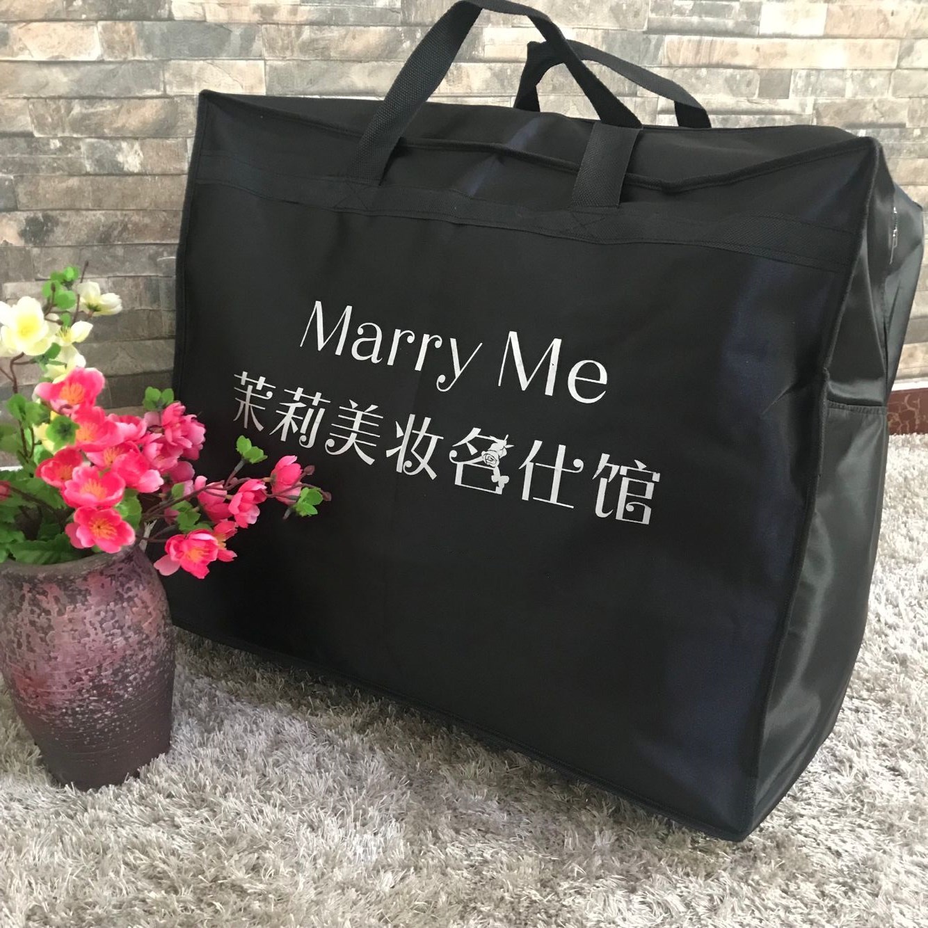 Waterproof large drag-tail wedding box wedding bag large dress packaging bag handbag printed custom