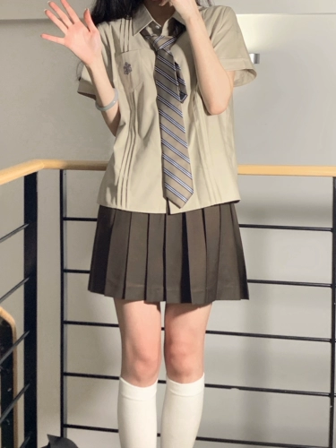 Студенческая юбка в складку, оригинальный комплект, оригинальная японская школьная юбка, рубашка