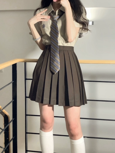 Студенческая юбка в складку, оригинальный комплект, оригинальная японская школьная юбка, рубашка