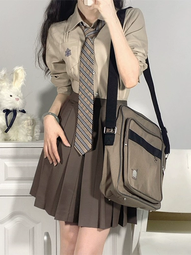 Студенческая юбка в складку, оригинальный комплект, оригинальная японская школьная юбка, рубашка
