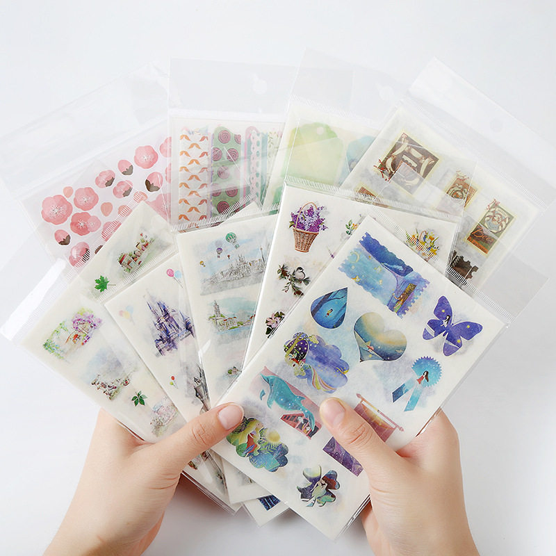 Handbook stickers 9 styles of girly heart small fresh creative decorative stickers Handbook DIY material 6 sheets into T5