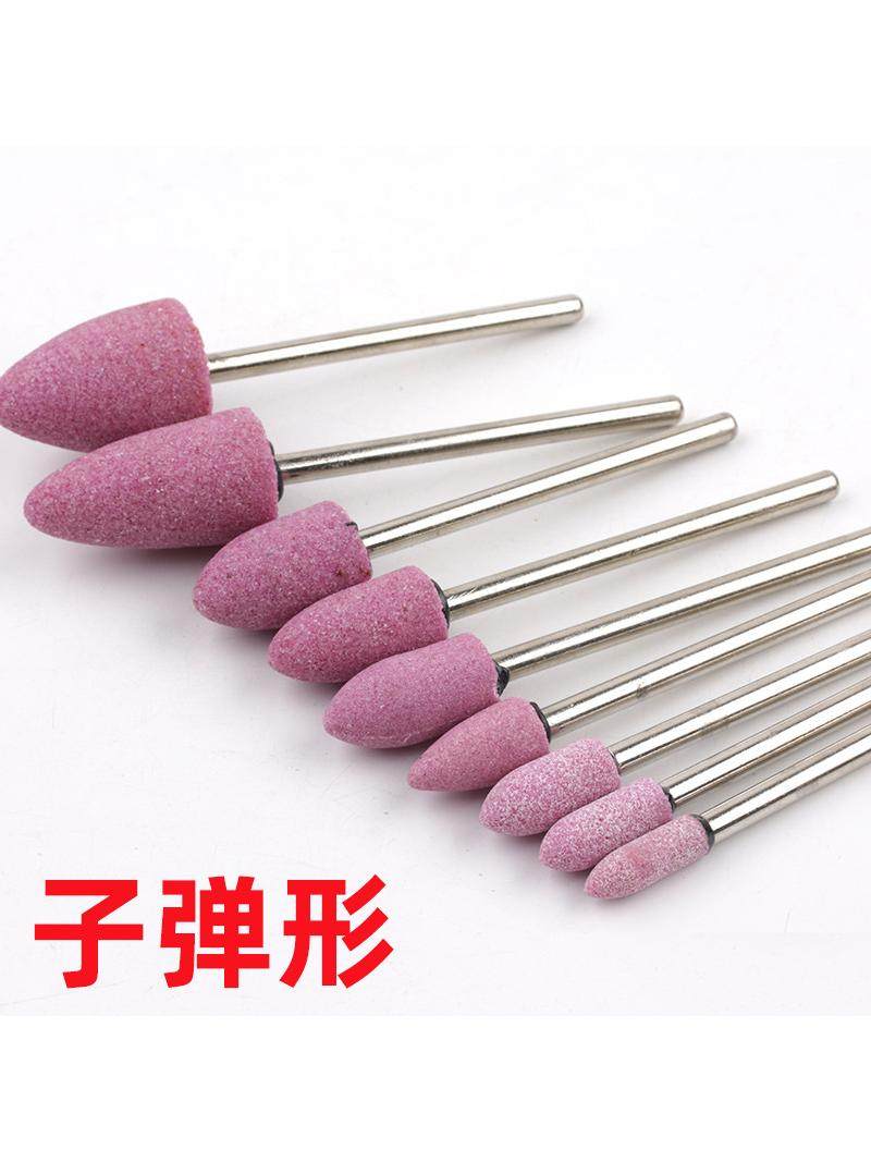 85mm Long Handle Grinding Wheel Head, 6mm Flint Ceramic Grinding Head, Cylindrical Bullet-Shaped Extended Rod for Grinding and Polishing