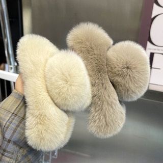 Extra large hair accessory rex rabbit hair clip for women with exquisite temperament