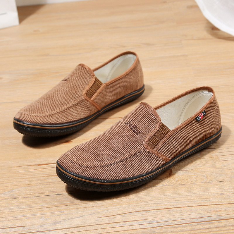 Shandong Lutai shoes old Beijing cloth shoes men's soft-soled canvas shoes low-top slip-on men's shoes dad shoes wear-resistant and breathable