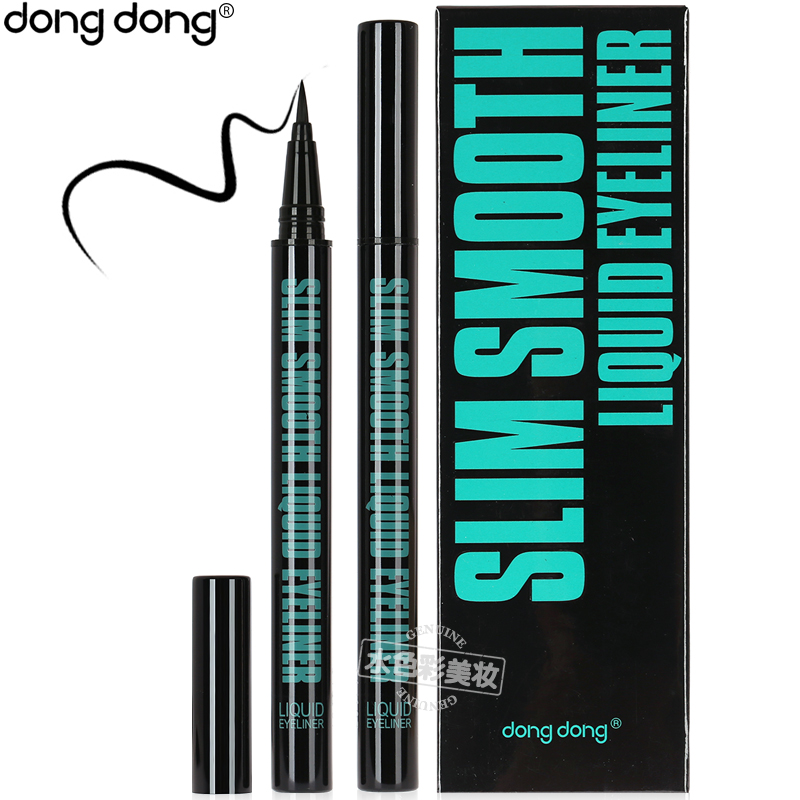 Authentic dongdong 咚咚 cảm giác mát mẻ bút kẻ mắt đôi màu đen mát khô nhanh bút lỏng người mới bắt đầu không thấm nước không nở - Bút kẻ mắt kẻ mắt black rouge